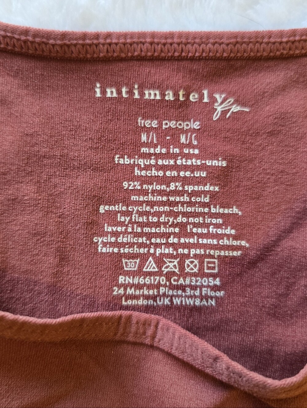 NWT Intimately Free Free People Split Top Bralette Cropped Rust, Sz M/L - Picture 3 of 5